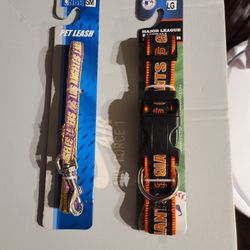 Lakers Dog Leash And Giants  Dog Collar