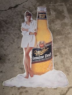 Vintage Tin Miller Genuine Draft Signage