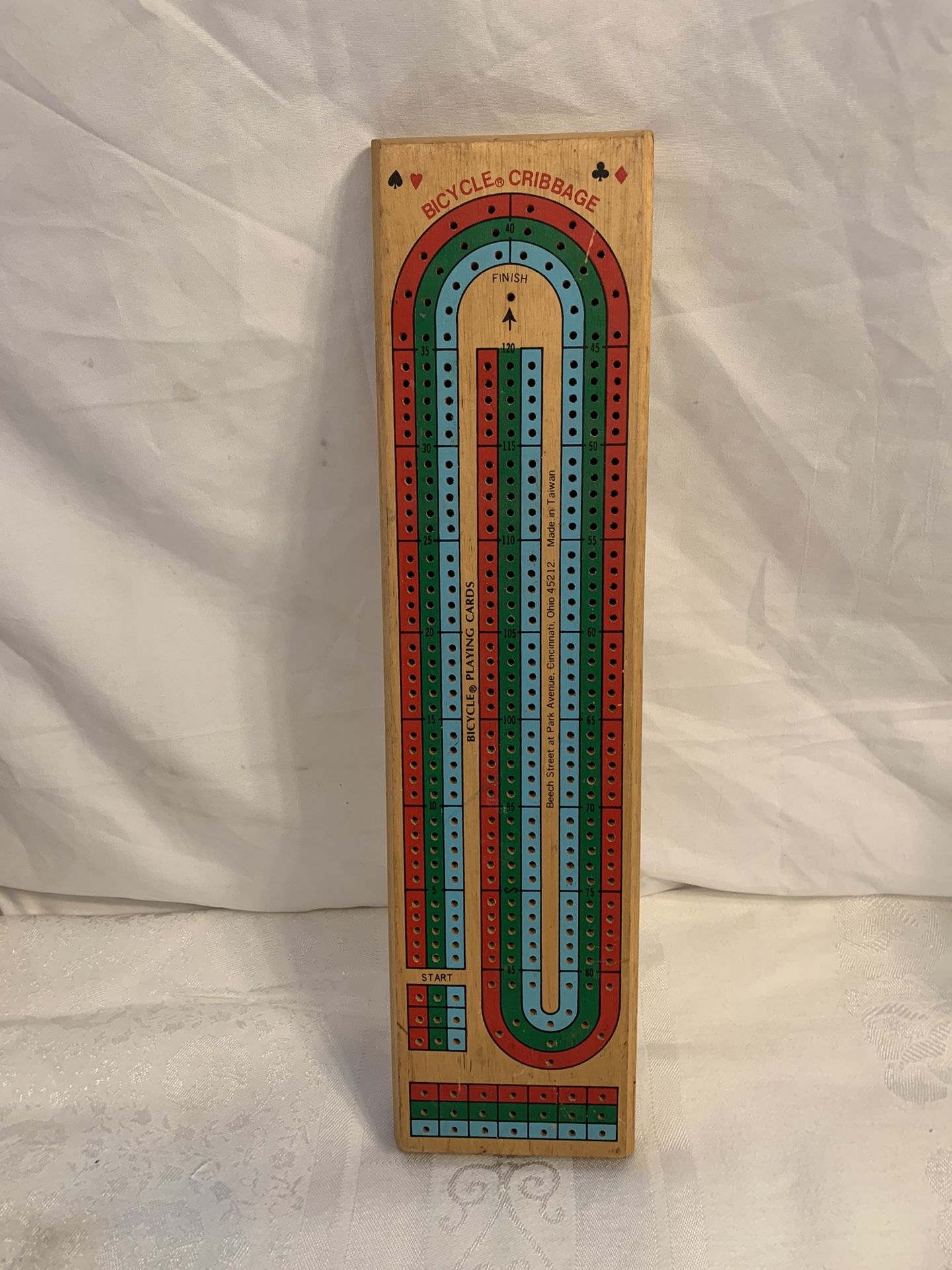 Vintage Cribbage Wood Bicycle Playing Cards  15”x4”