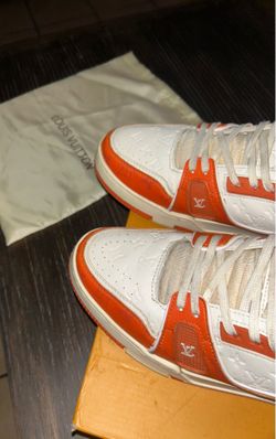 Lv orange and white trainers