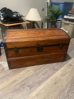 Large wood antique chest