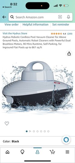Hydrus Robotic Cordless Pool Vacuum Cleaner