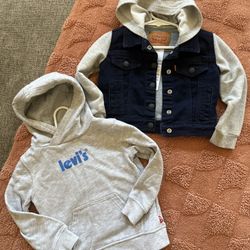 Toddler size 2T Levi’s jacket and hoodie
