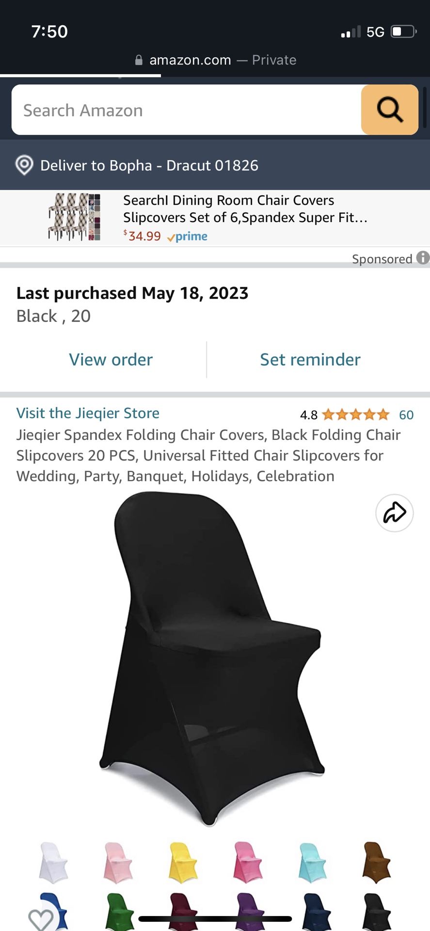 120 Black Cover Chairs