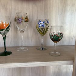 Hand Painted Wine Glasses