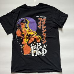 Unisex Cowboy Bebop Black Faye Valentine Anime Graphic T-Shirt Small 