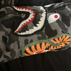 Grey And Black Camp Bape Jacket