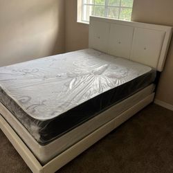 New Full Size Bed Frame With MATTRESS NEW BEDROOM FURNITURE SET Platform Bed 