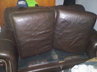 BROWN Leather Love Seat