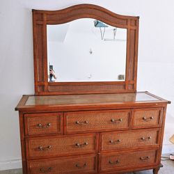 Mid Century Modern Dresser & Mirror Set