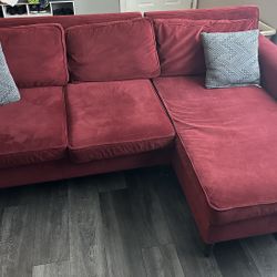 Red Velvet Couch