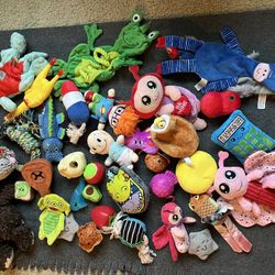 Small Plush Toy Small Dog chewable silicone toys Mouse Avocado Chicken Lot of 37