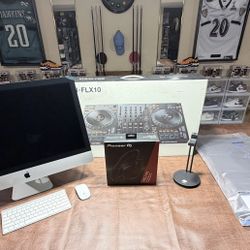 Pioneer DJ DDJ-FLX10 4 Deck Professional Controller ~ With 27” iMac 5K Computer Headphones & Dust saver 