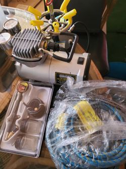 Airbrush kit/stand and Air compressor