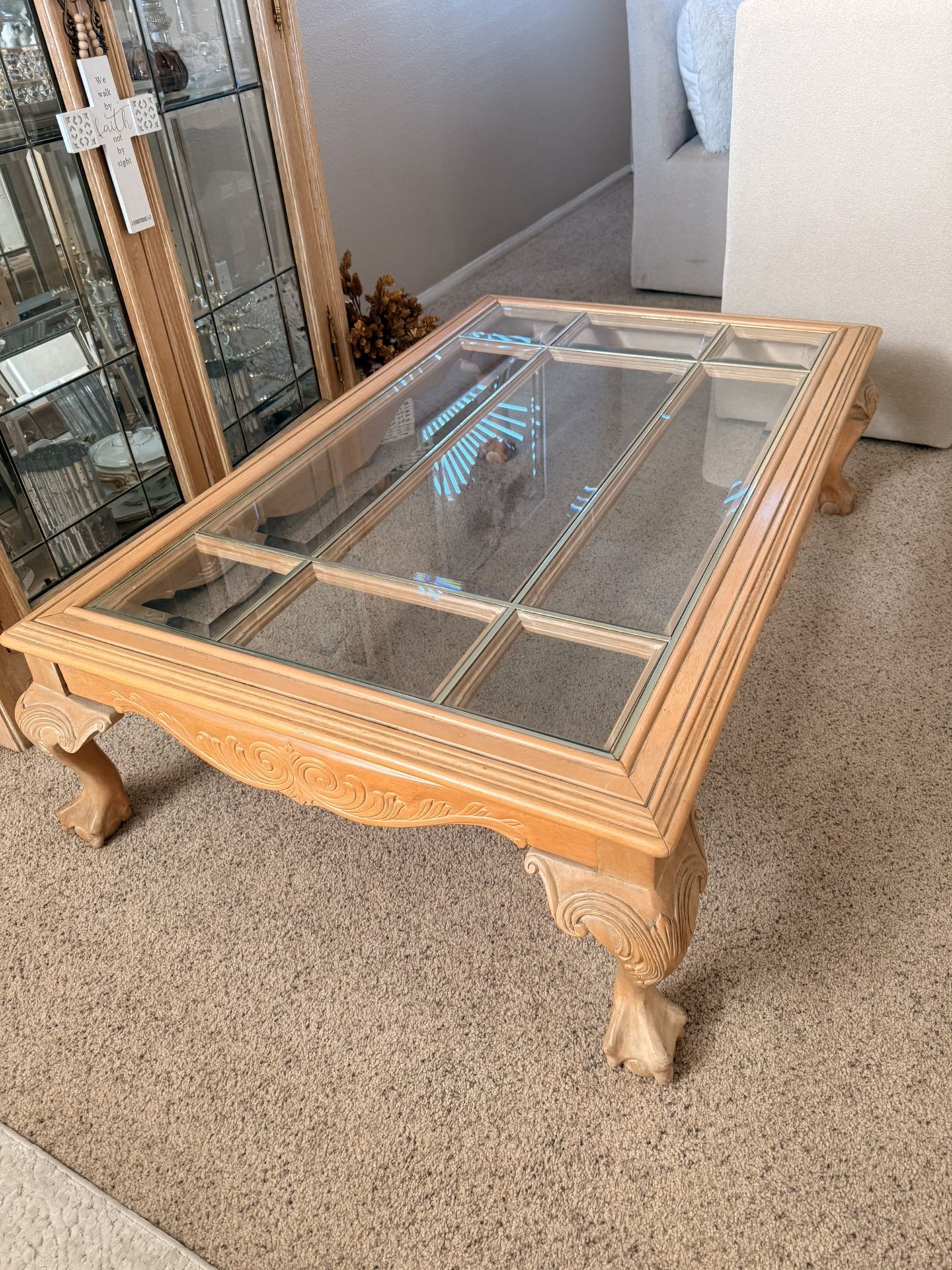 Vintage French Country Coffee Table - 53”