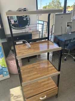 Microwave kitchen cart rack