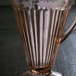 Pink Depression Glass Adam's Square 32 Oz Pitcher