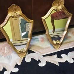 Pair of small antique mirrors