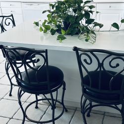 3 Vintage Swivel Barstools 