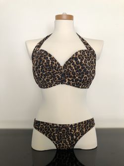 ASOS Leopard Print halter bikini bathing suit