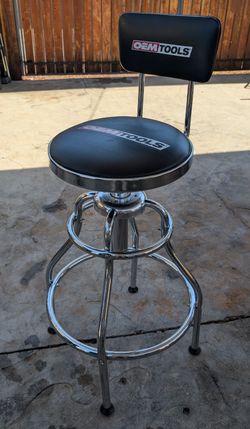 OEM Tools Shop Stool With Back Support 