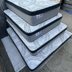 Queen Size Mattress Pillow Top 12” Thick. All Sizes Available. Same Day Delivery. Brand New Mattresses
