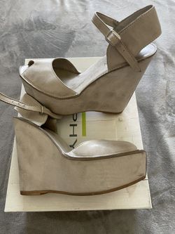 Leather Peep toe Wedges 