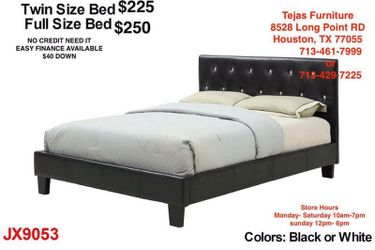 DIAMOND TUFTED FULL SIZE BONDED LEATHER BED FRAME NEW