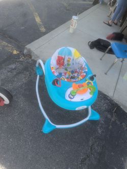 Baby Einstein Sky Explorers Walker and Activity Center in blue.