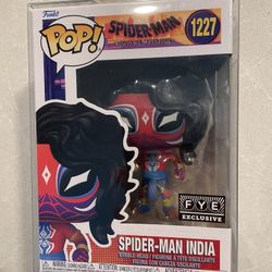 Spider-Man India Funko Pop *MINT* FYE Exclusive Marvel Across Spiderverse 1227 with protector Art Deco Spiderman Miles Morales Peter Parker Pavitr