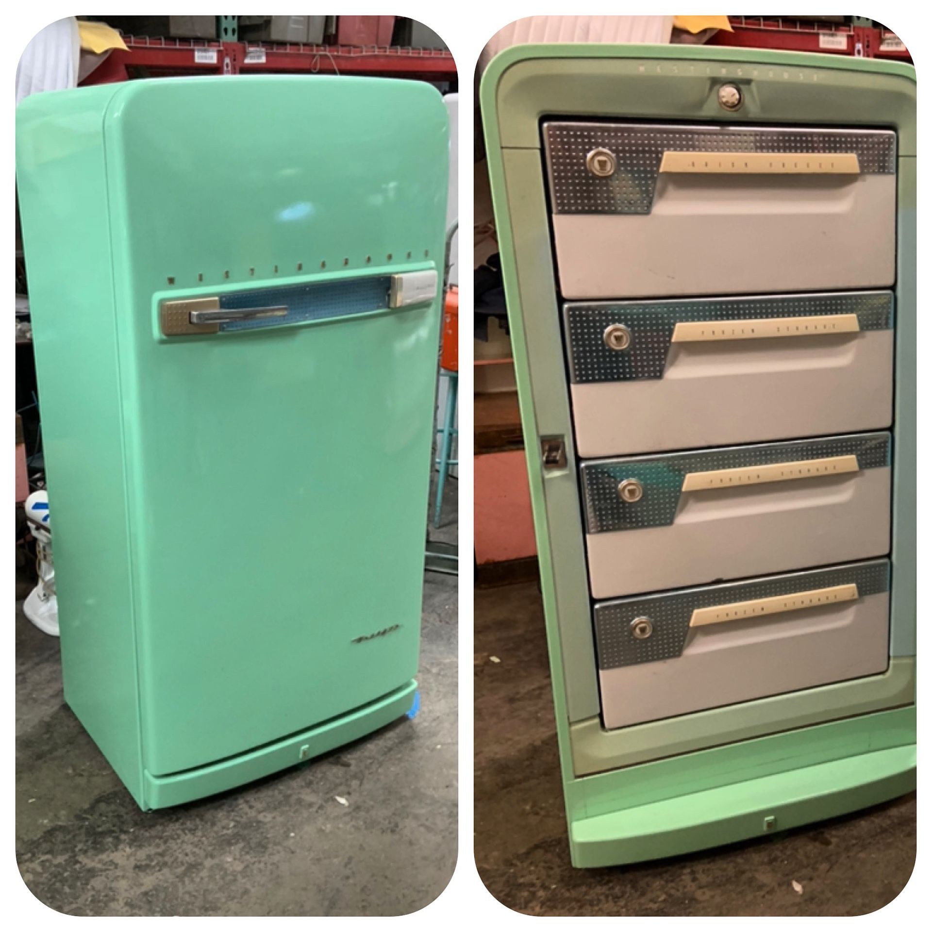 Westinghouse mint green vintage freezer