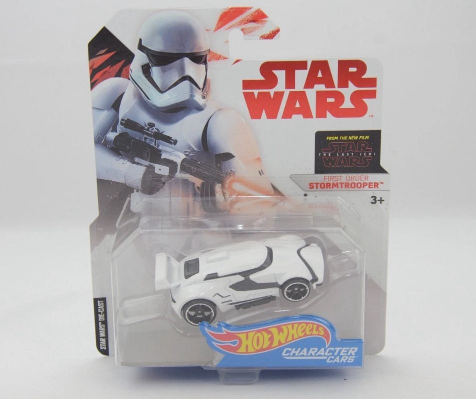 Hot Wheels Star Wars Character Car First Order Stormtrooper Die-Cast 1:64 New in Box a8