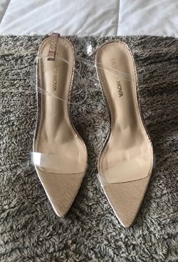 Clear Fashion nova clear heels size 10 worn once $15