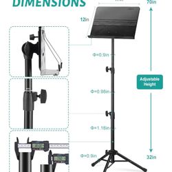 Vekkia Adjustable Music Stand – New in Box