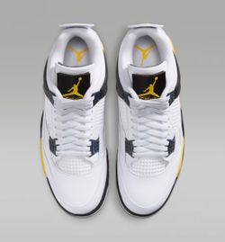 Air Jordan 4 Retro White Yellow Black Sneakers
