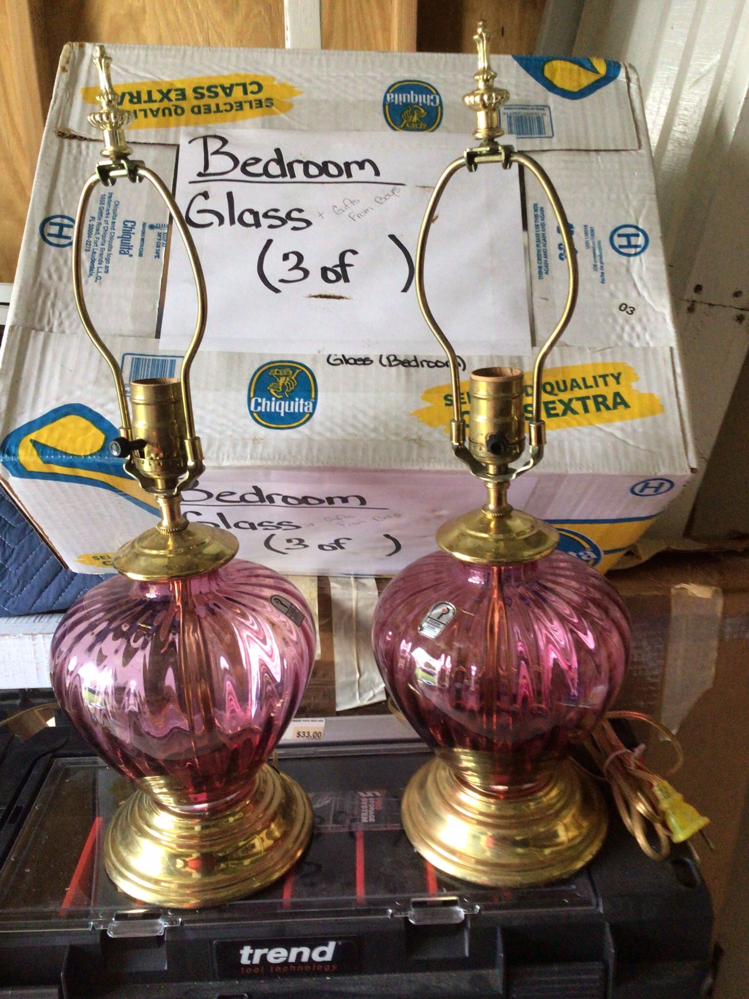 Pilgrim Cranberry Glass Lamps