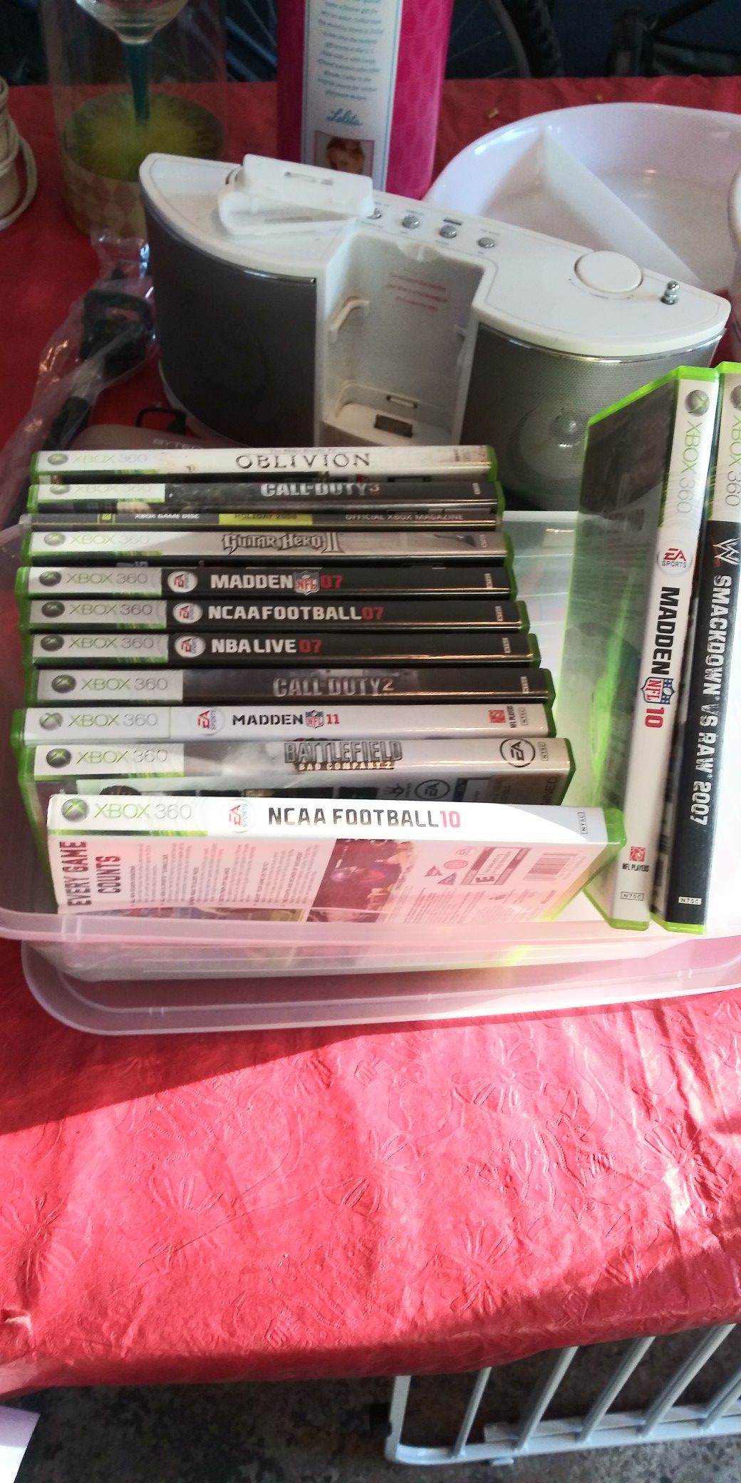 Xbox 360 games. Mostly sports whole thing