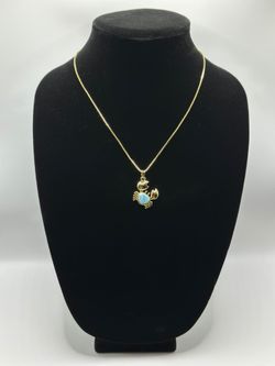 Brass Chain With Natural Larimar Stones