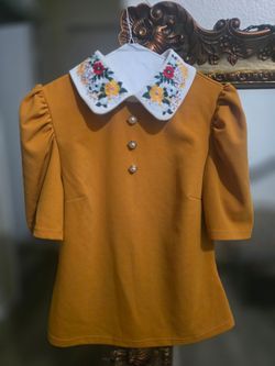 Mustard Colored Collard Blouse
