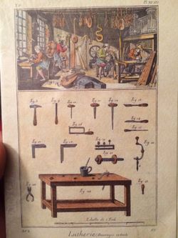 Vintage violin wood maker print