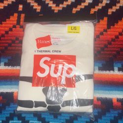 Supreme Hanes Bones Thermal Crew  Shirt Long Sleeve  