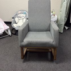 Gray Rocking Chair $20 H 39”, Width 27” (left To Right) L 26” (front To Back)