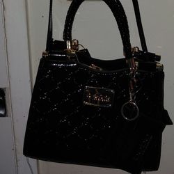 Bebe Quilted Black Crossbody Bag