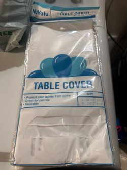 White Table Covers (TOTAL OF 12, $1 EACH)