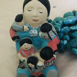 Rare, Vintage Pueblo Storytelling Doll Signed  Great Shape 