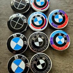 Blue And White Bmw Center Caps 56mm 50th Anniversary 5x112 