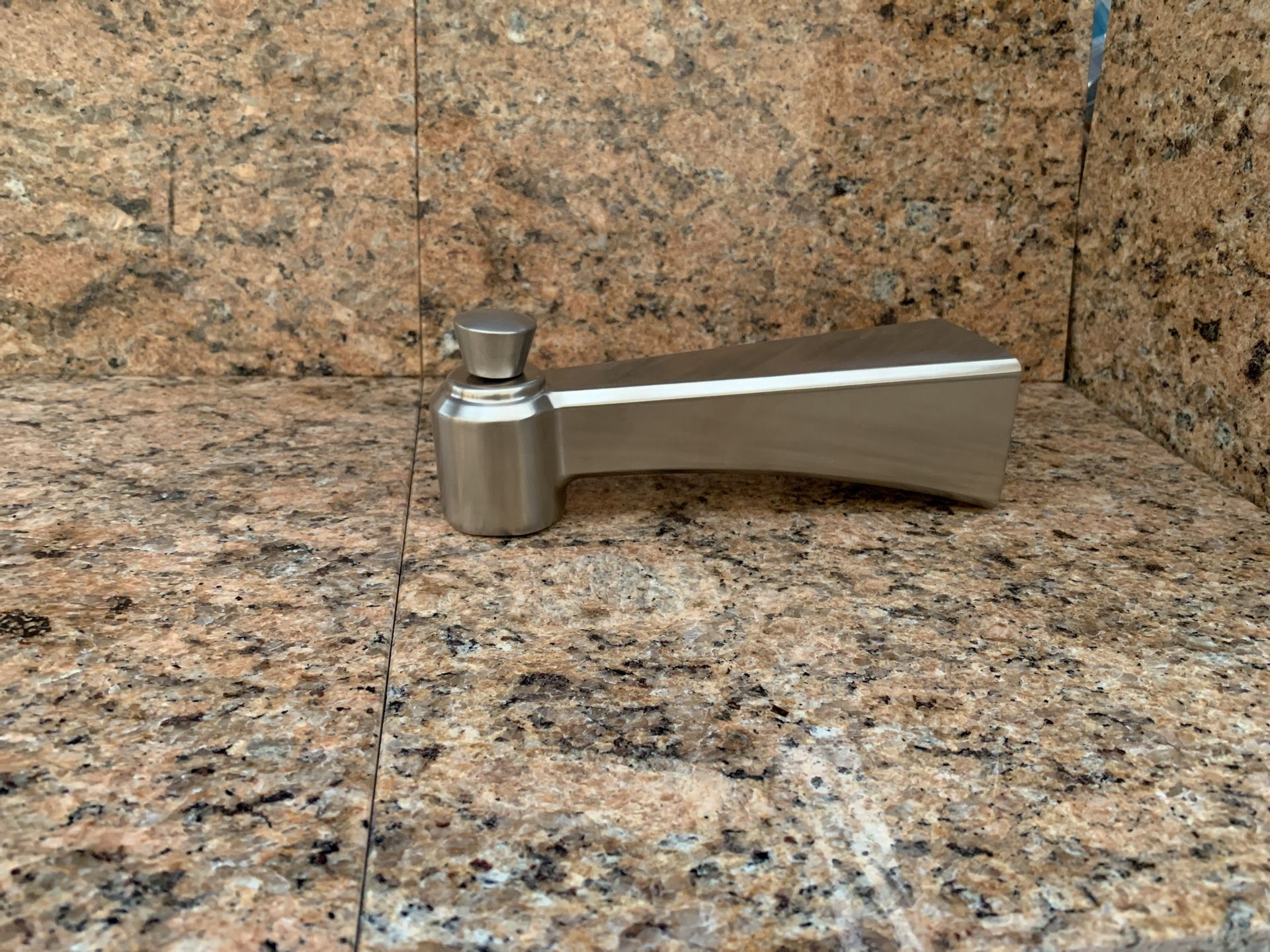 New, high end brushed nickel tub spout with 1/2” slip on connection