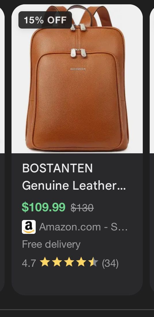 Genuine Leather Backpack Brand New Never Used