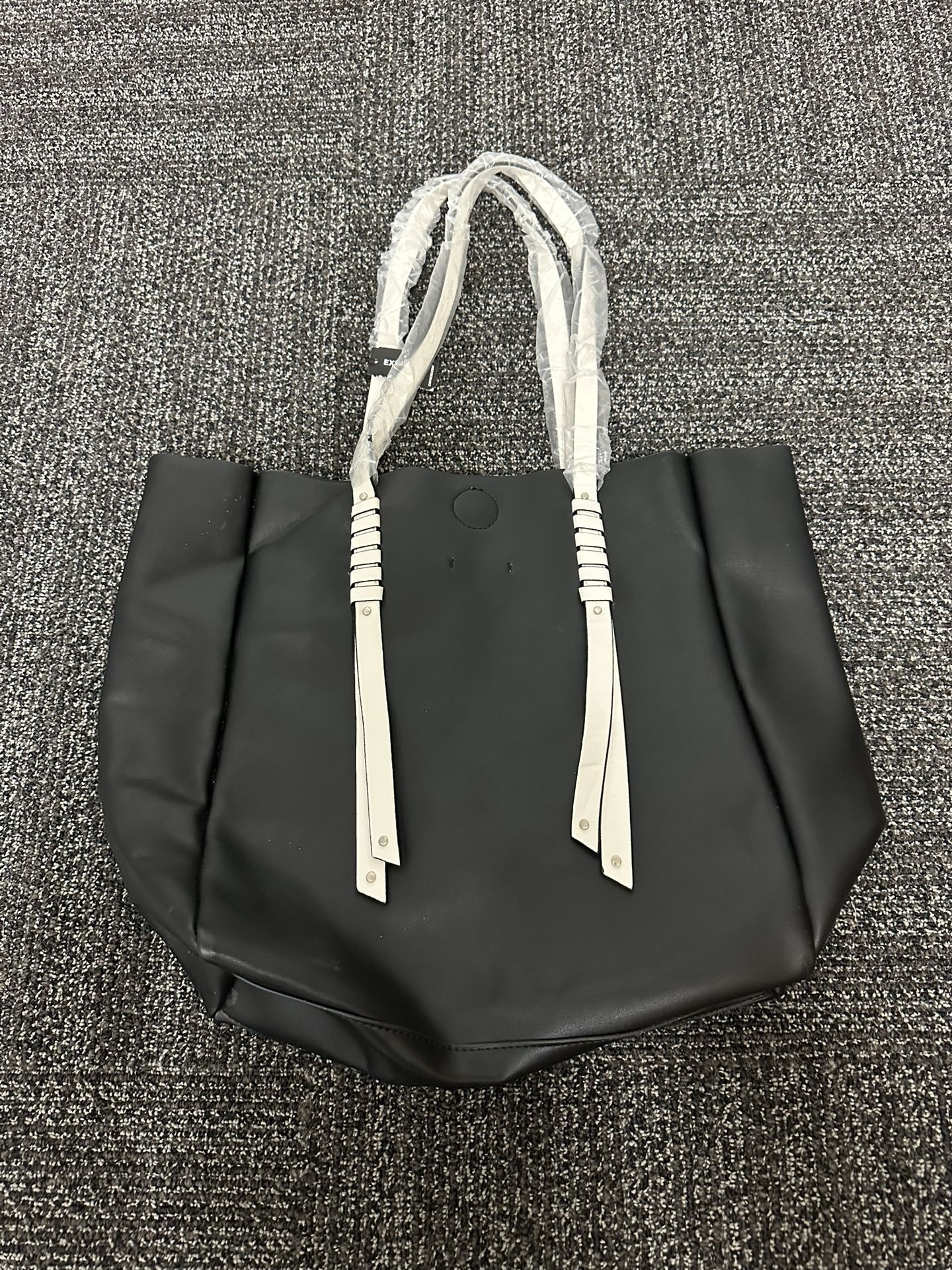 Express Black Leather and Suede Travel Tote