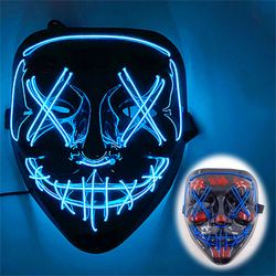Halloween Led Purge Mask Glow In The Dark Masquerade Party Masks Glowing